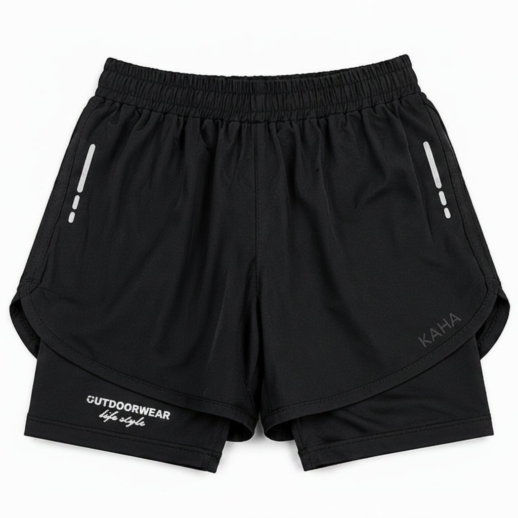 Mens Training Shorts- Black & Black