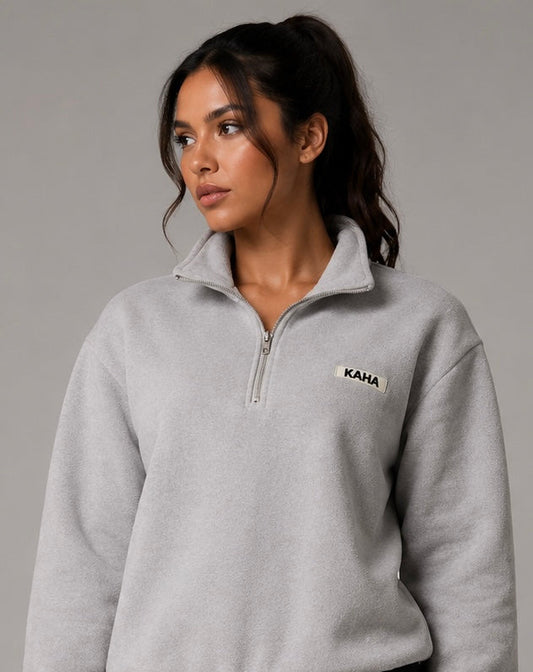 Woolly Grey Quarter Zip Jo