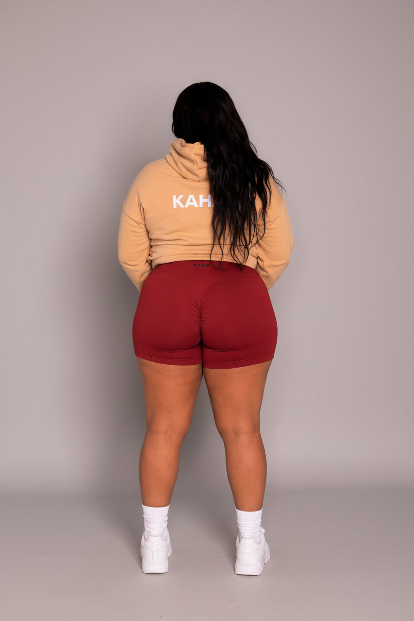 Sculpt Shorts- Burgundy Red