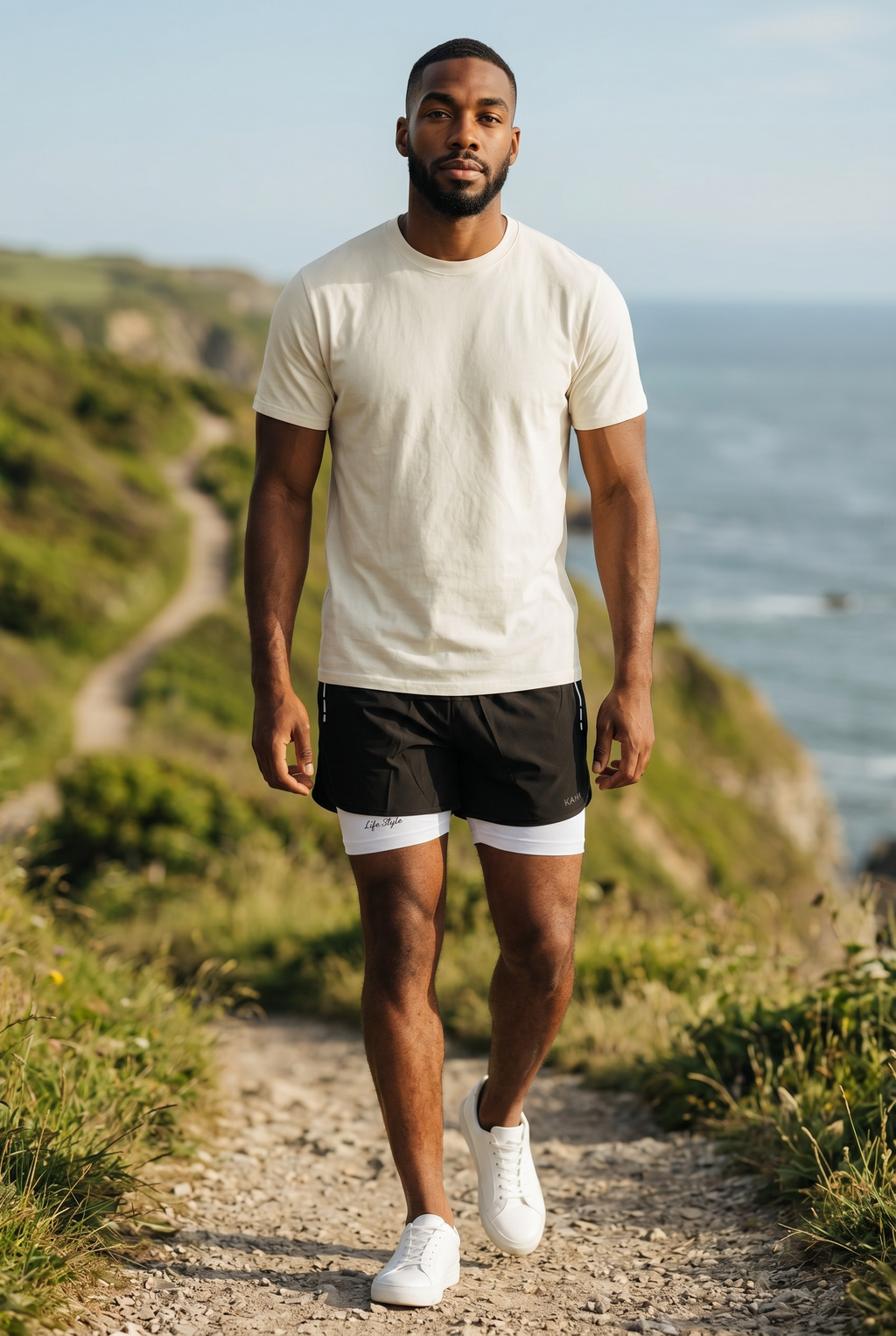 Mens Training shorts - Black & White