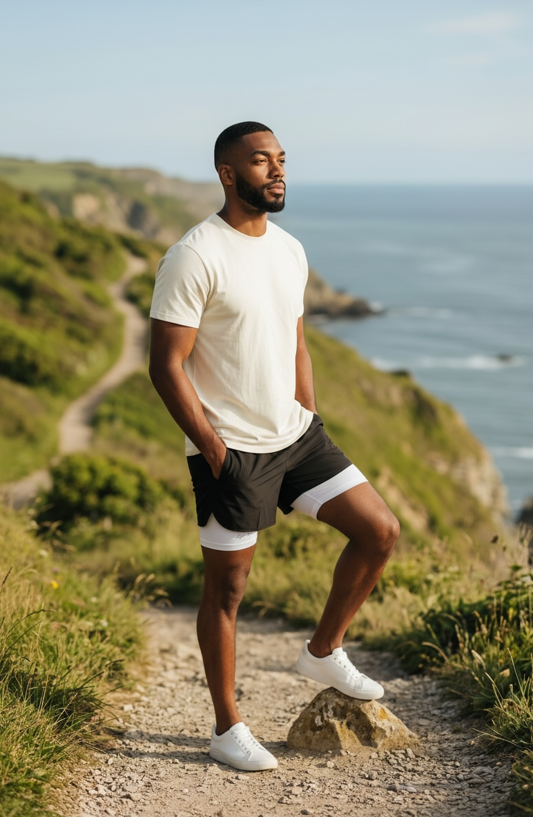 Mens Training shorts - Black & White