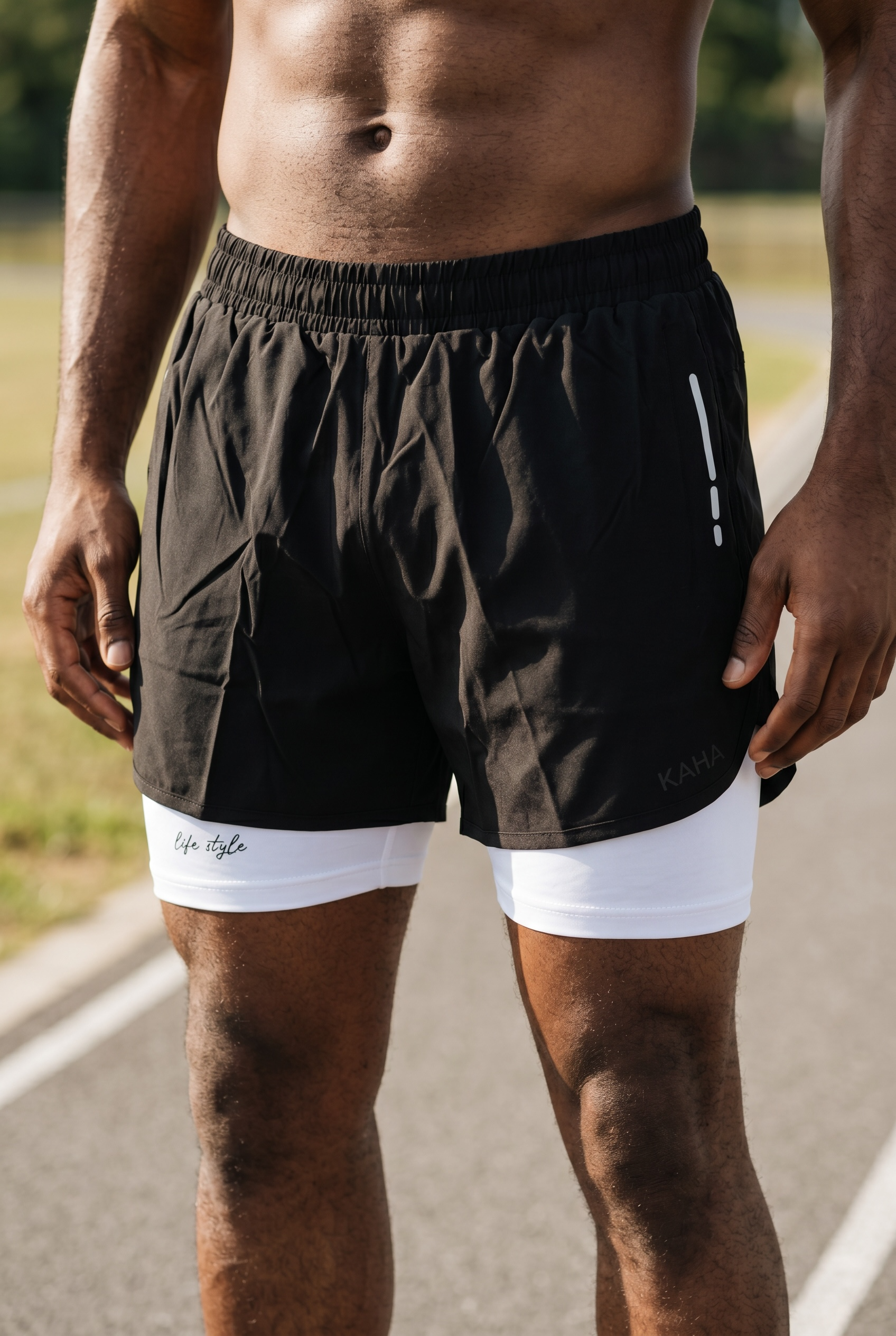 Mens Training shorts - Black & White